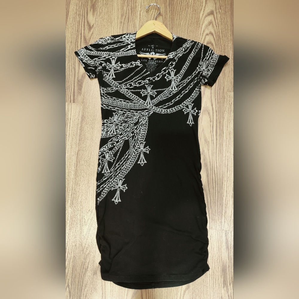 Addiction: Black dress with black rhinestones